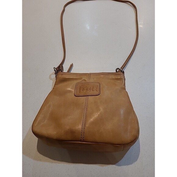 Fossil Leather Crossbody Purse #SL2084 Floral Outside Pocket - Picture 3 of 13